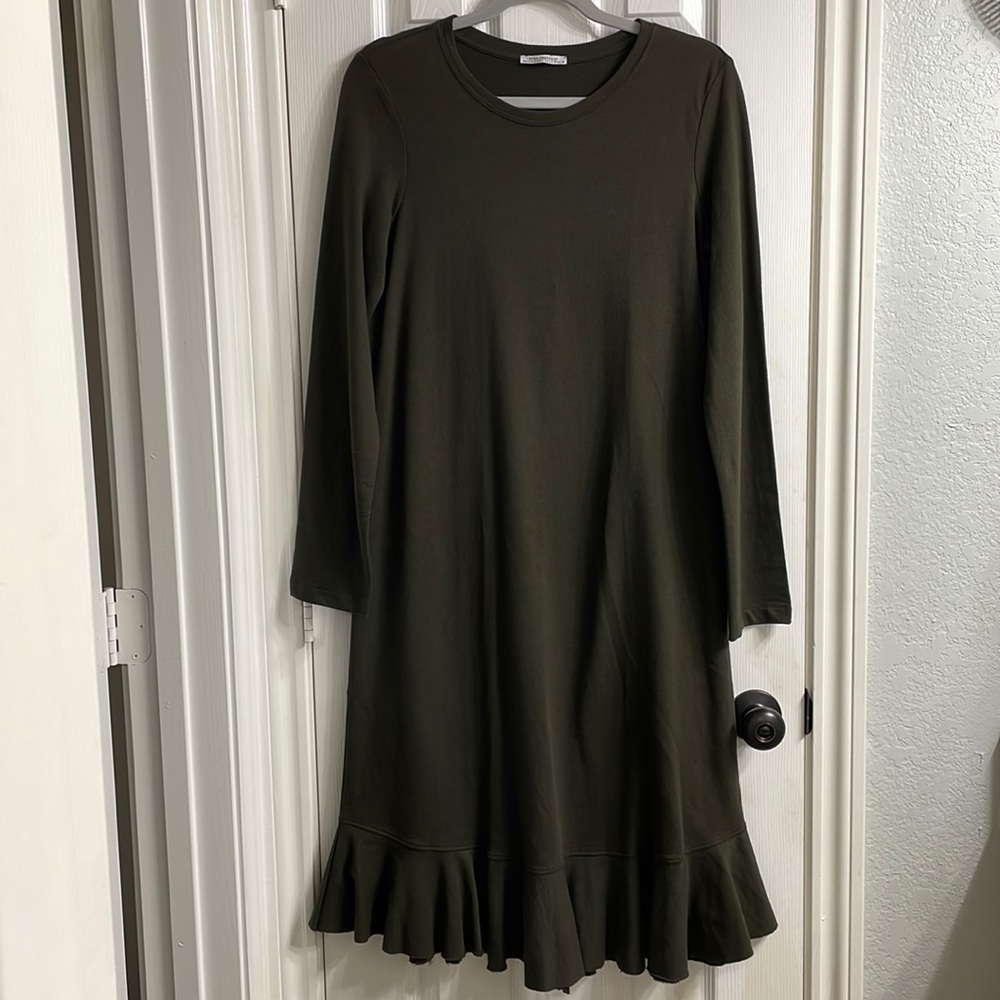 Army green maxi dress